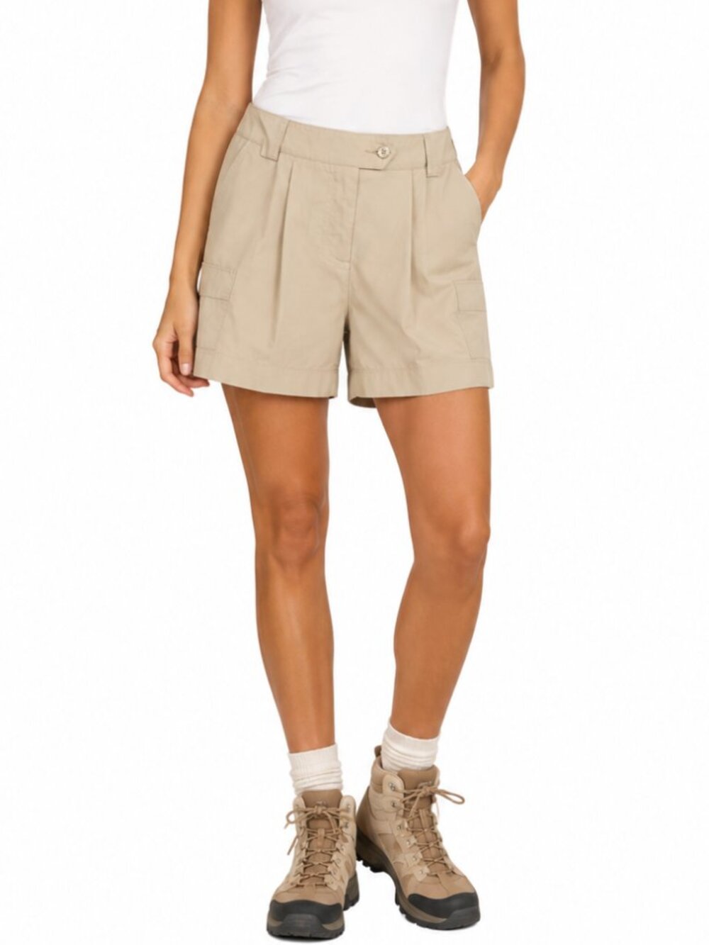 TILLEY Endurables Vintage Utility Safari 6.5" Cargo Shorts Khaki Sz 12 HR Pleats